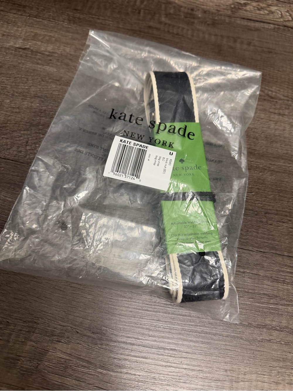 kate spade Black and Cream Webbing Laptop Bag Strap - Picture 6 of 7